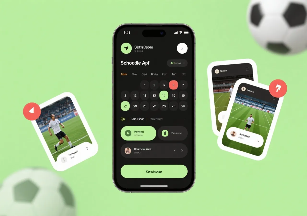 体育赛程APP界面示意图